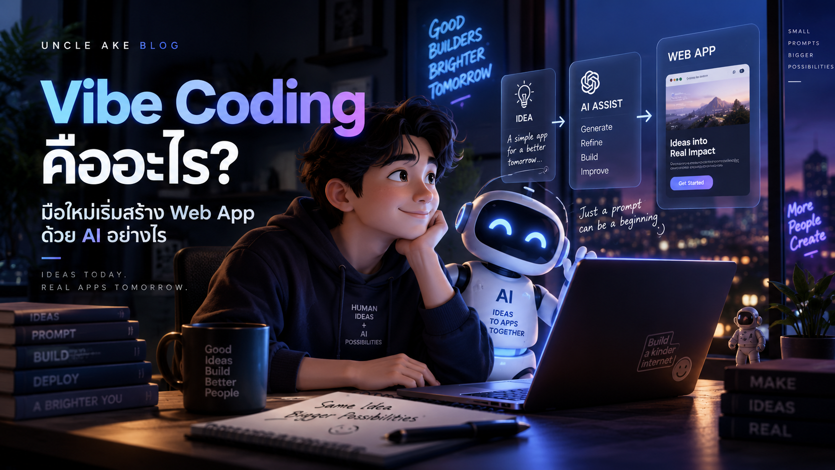 ภาพบทความแนะนำ Vibe Coding คืออะไร? มือใหม่เริ่มสร้าง Web App ด้วย AI อย่างไร