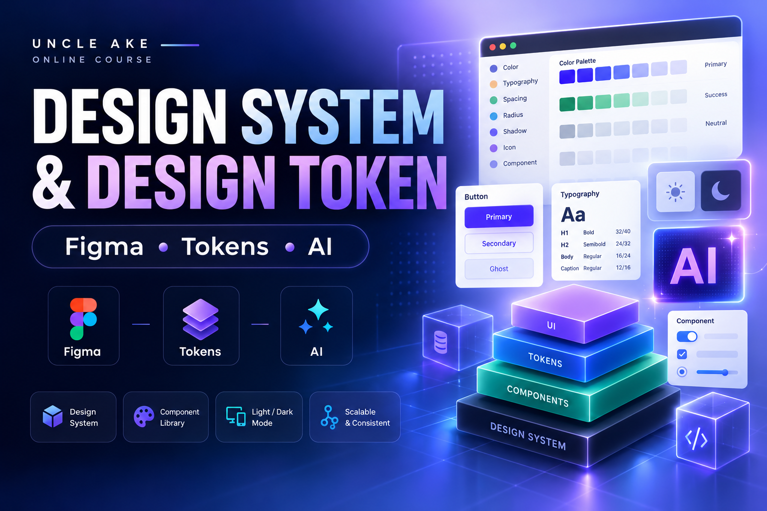 ภาพคลังสี Design Token และคอมโพเนนต์ที่ใช้ร่วมกัน