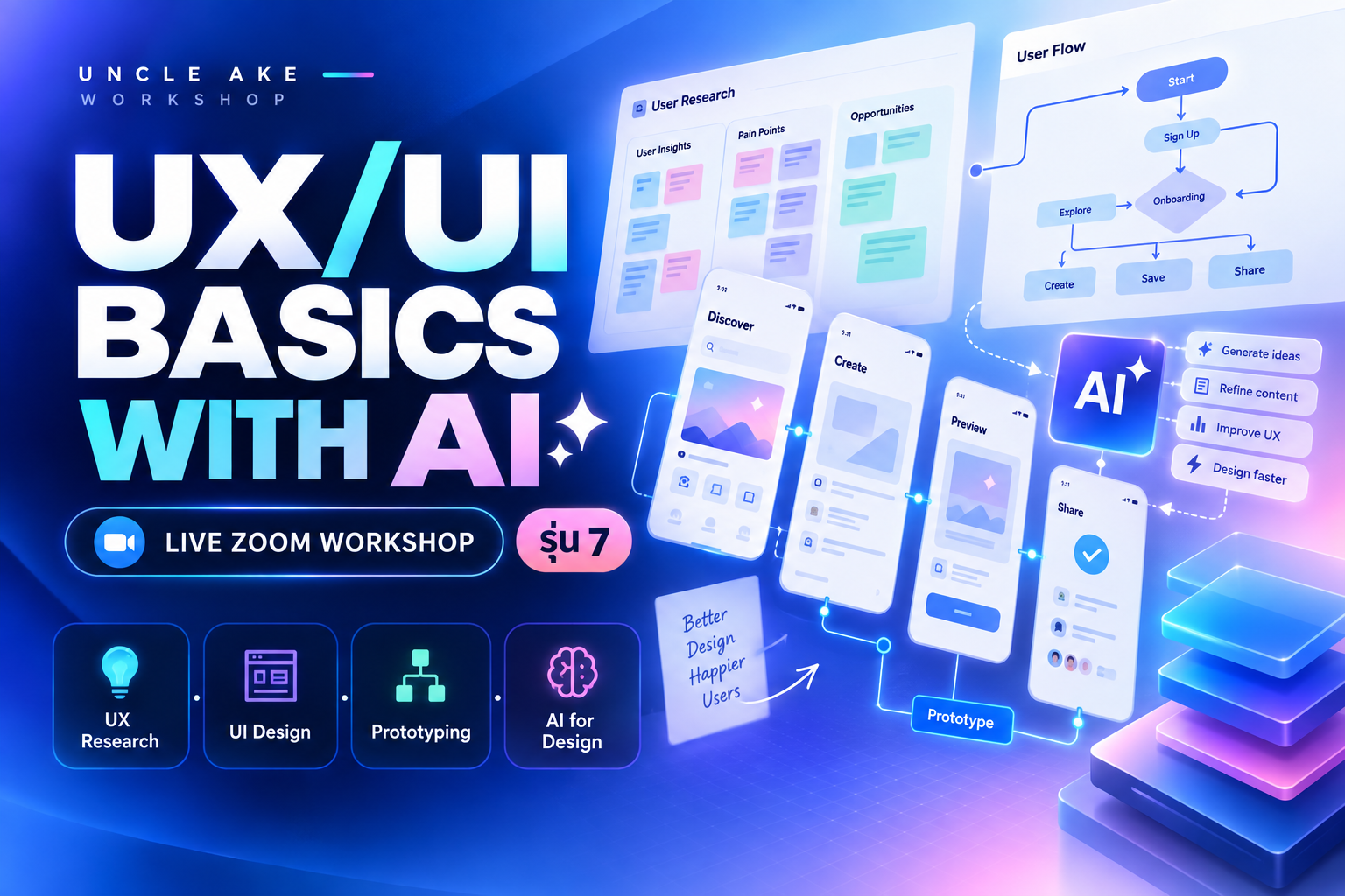 ภาพปก Workshop UX/UI Basics with AI รุ่น 7